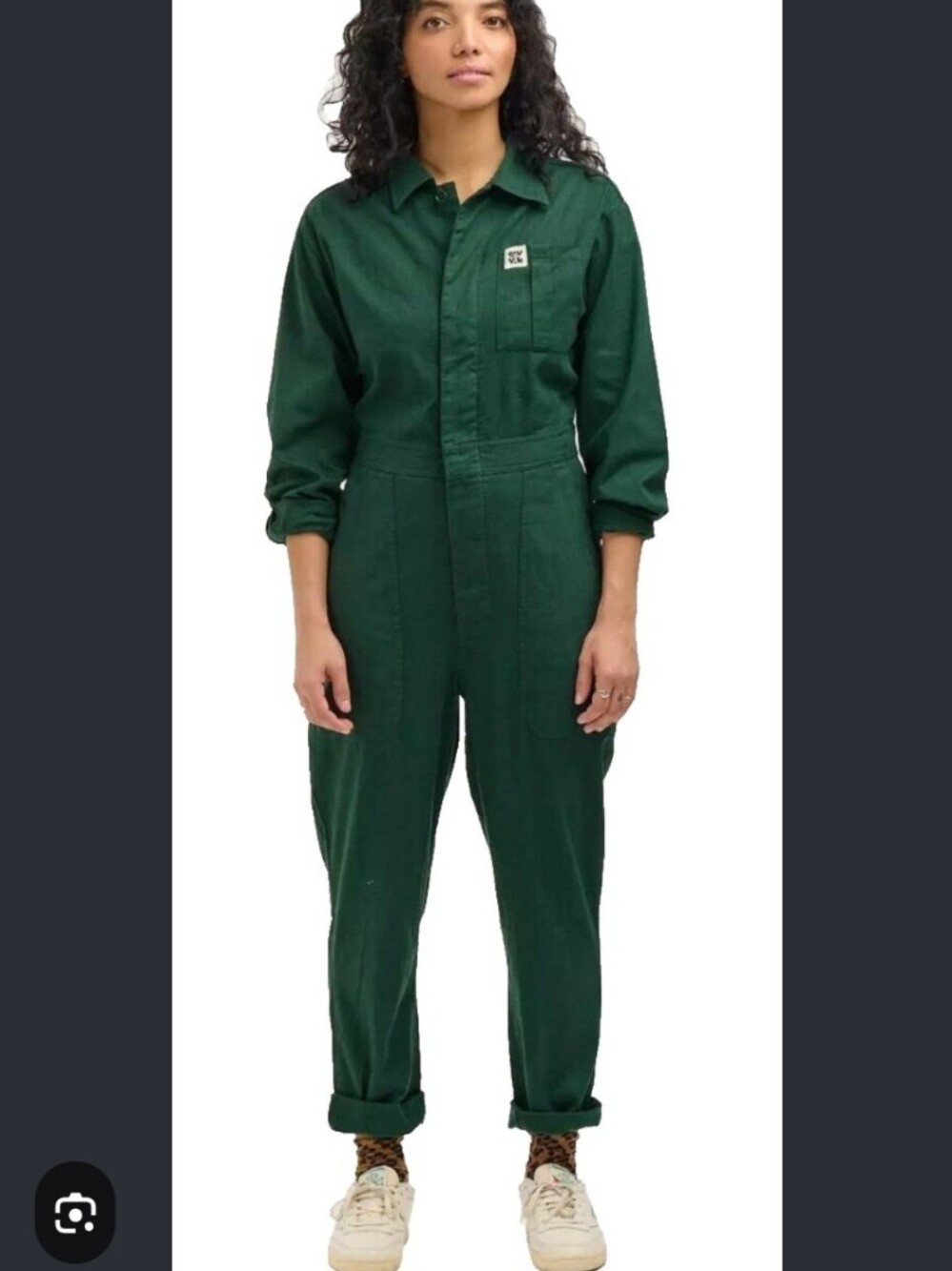 Lucy & Yak Carmen Boiler Jumpsuit Green Unisex Cotton Long Sleeve